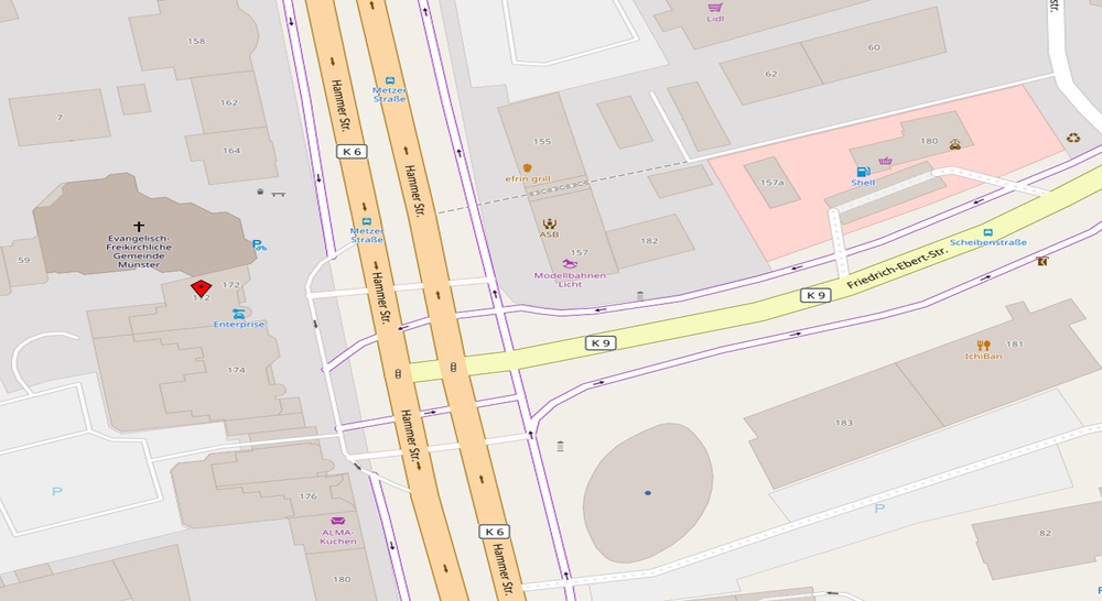 Mikroansicht, Vergrößerung durch linken Mausklick, Kartenauszug von OpenStreetMap (Copright)